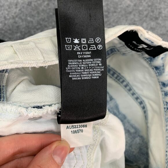 7 For All Mankind Ocean Avenue Shorts Womens 25 Distressed High Rise Button Fly - Picture 11 of 14